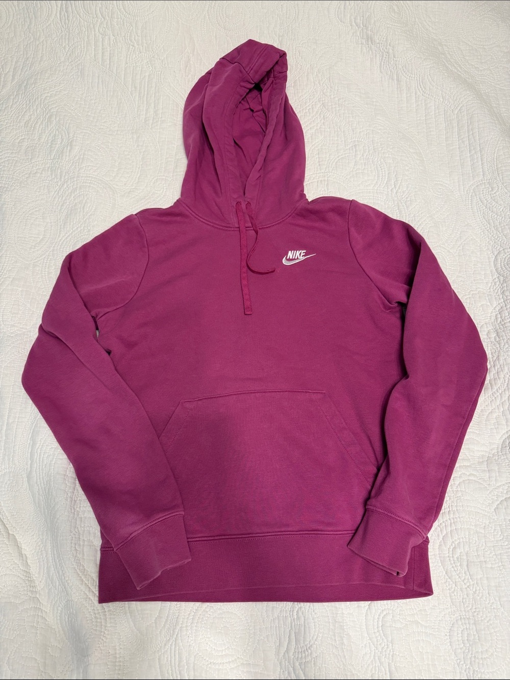 Nike Magenta Hooded Pullover with White Swoosh